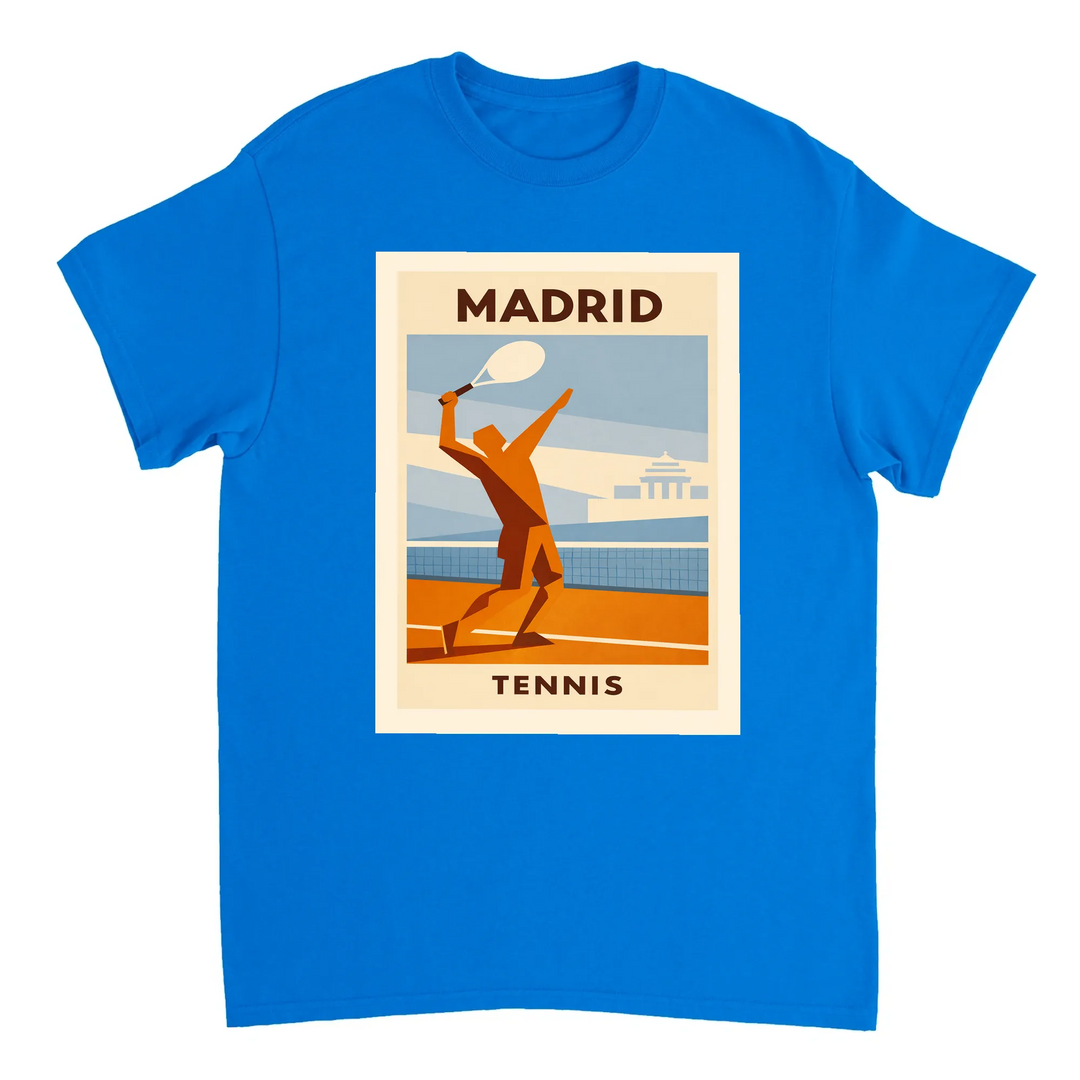 T-shirt τένις Μαδρίτης, με ζωντανό σχέδιο που αποτυπώνει την κουλτούρα του τένις στη Μαδρίτη. Ιδανικό για αθλητές και λάτρεις