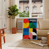 vibrant Bauhaus poster bold blue red shapes timeless design sizes art print perfect space unframed edition captivating