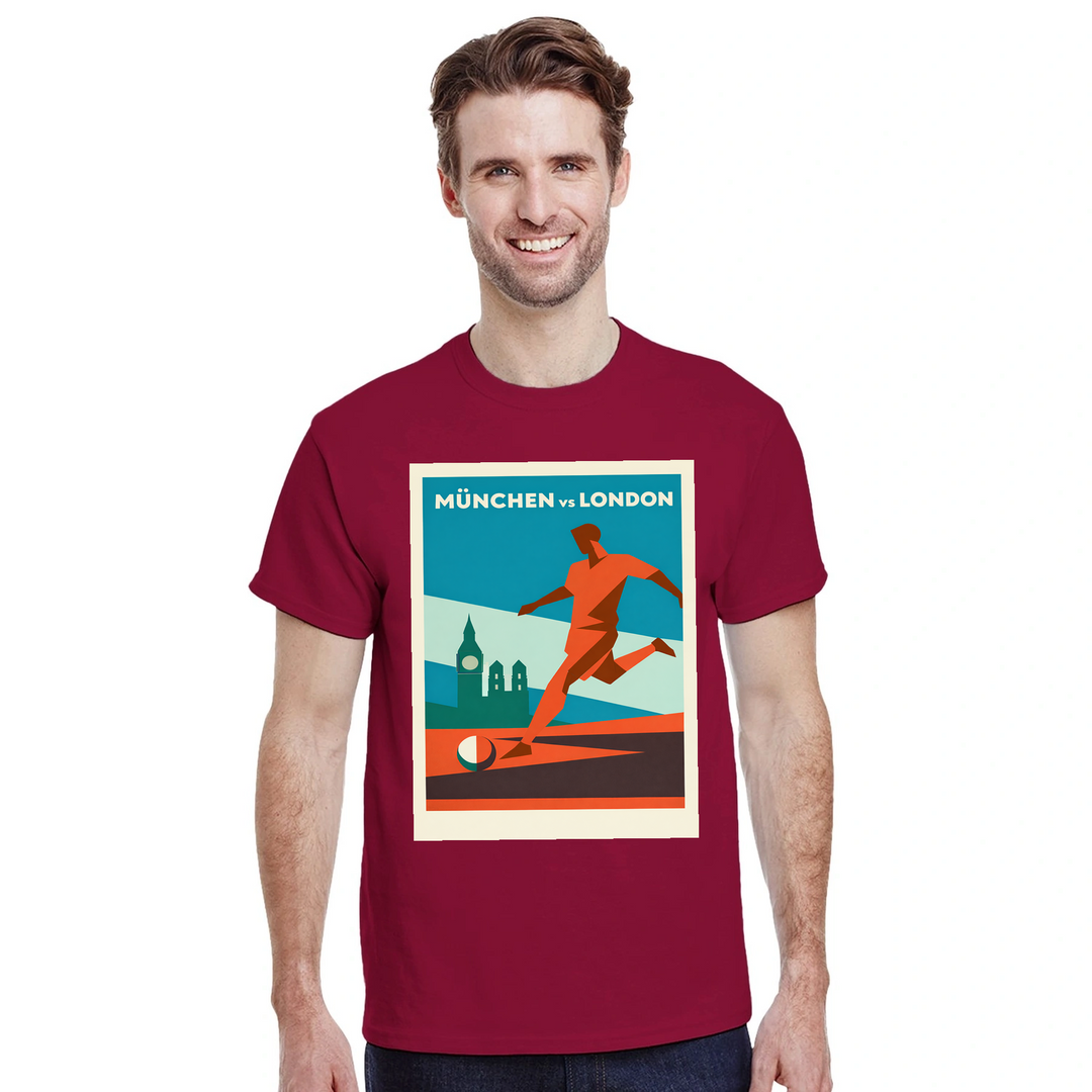 Image Red de Munich Germany Football Tshirt [color:red] [view:front]