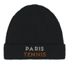 Image Black de Beanie Paris Tennis 3  - Cotton Bio, Embroidered Design