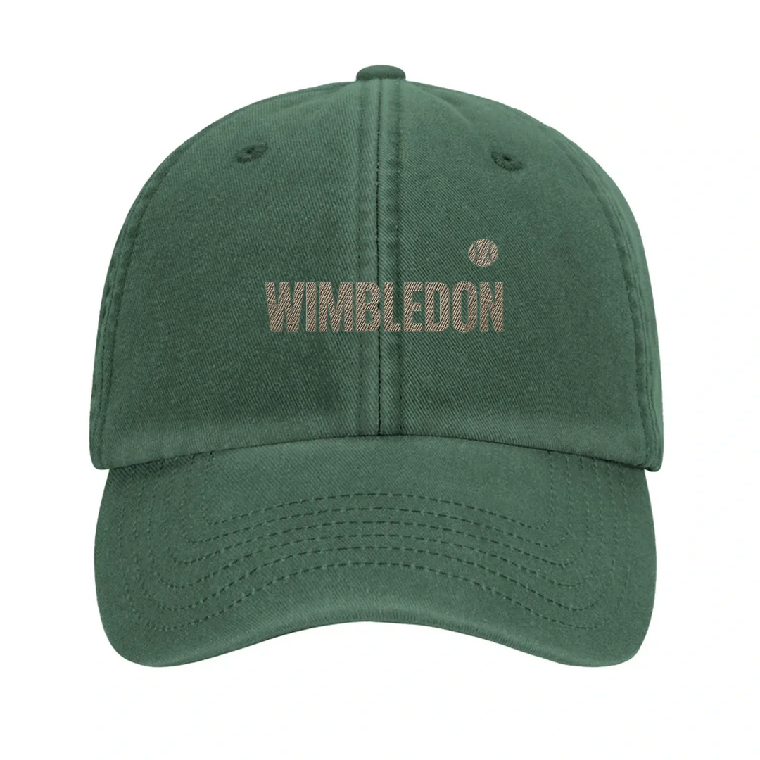 Vintage Wimbledon Tennis Cap mit gesticktem Design aus 100% gebürsteter Baumwolle. Bequem und stilvoll für lässige Outfits