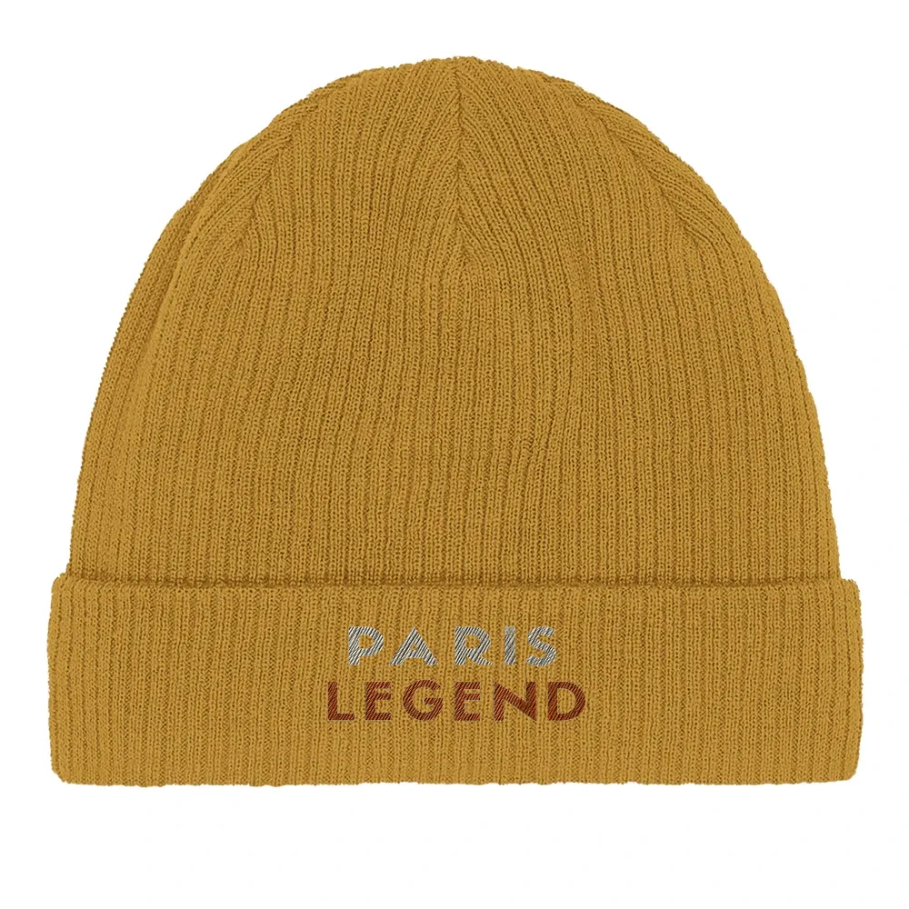 Image Mustard de Beanie Tennis Paris Legend  - Cotton Bio, Embroidered Design