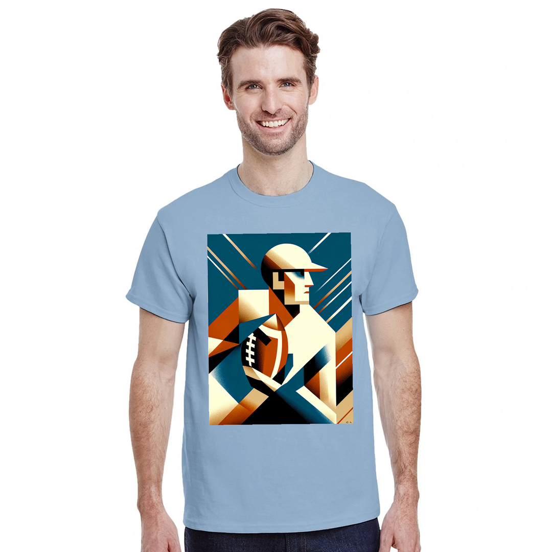 アメリカンフットボールTシャツ。ファンやプレイヤーに最適なスタイリッシュなデザインで、柔らかく通気性のあるコットン素材を使用。快適な着心地で、フィールドでもスタンドでも活躍します。