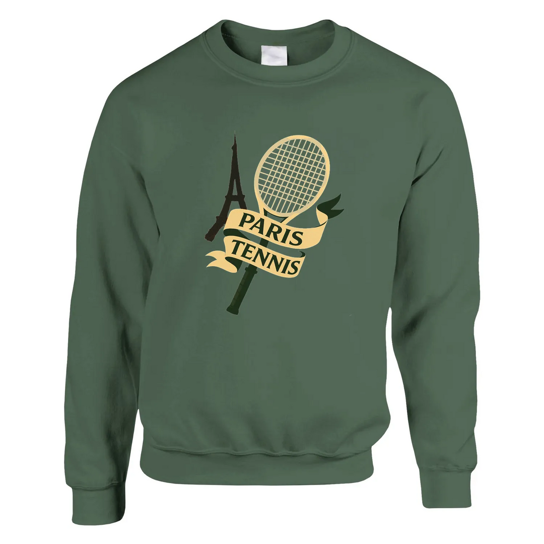 Paris Tennis Sweater un sweat - chemise unisexe doux mélange 50 % polyester filature jet air douceur faible boulochage tricot tricoté imprimé durabilité confort pull classique confortable