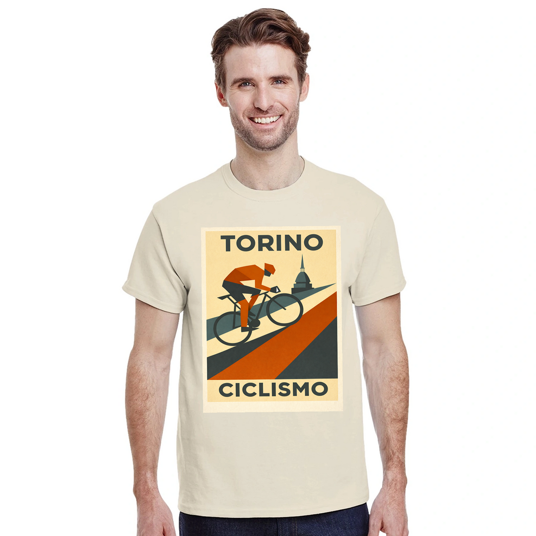 Image Natural de Turin Italy Cyclisme Tshirt [color:natural] [view:front]