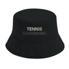 Tennis Champagne Brodé Bob un chapeau sergé coton bio OCS style unique une protection solaire UPF50 mode durable élégant éco-responsable