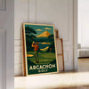 stunning Arcachon Golf Poster perfect blend vintage art deco design vibrant yellow gray tones gem ideal wall best gift golfers style