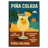ambiance exotique affiche Pina Colada couleurs vibrantes orange jaune intérieur création unique disponibles A4 cm A0