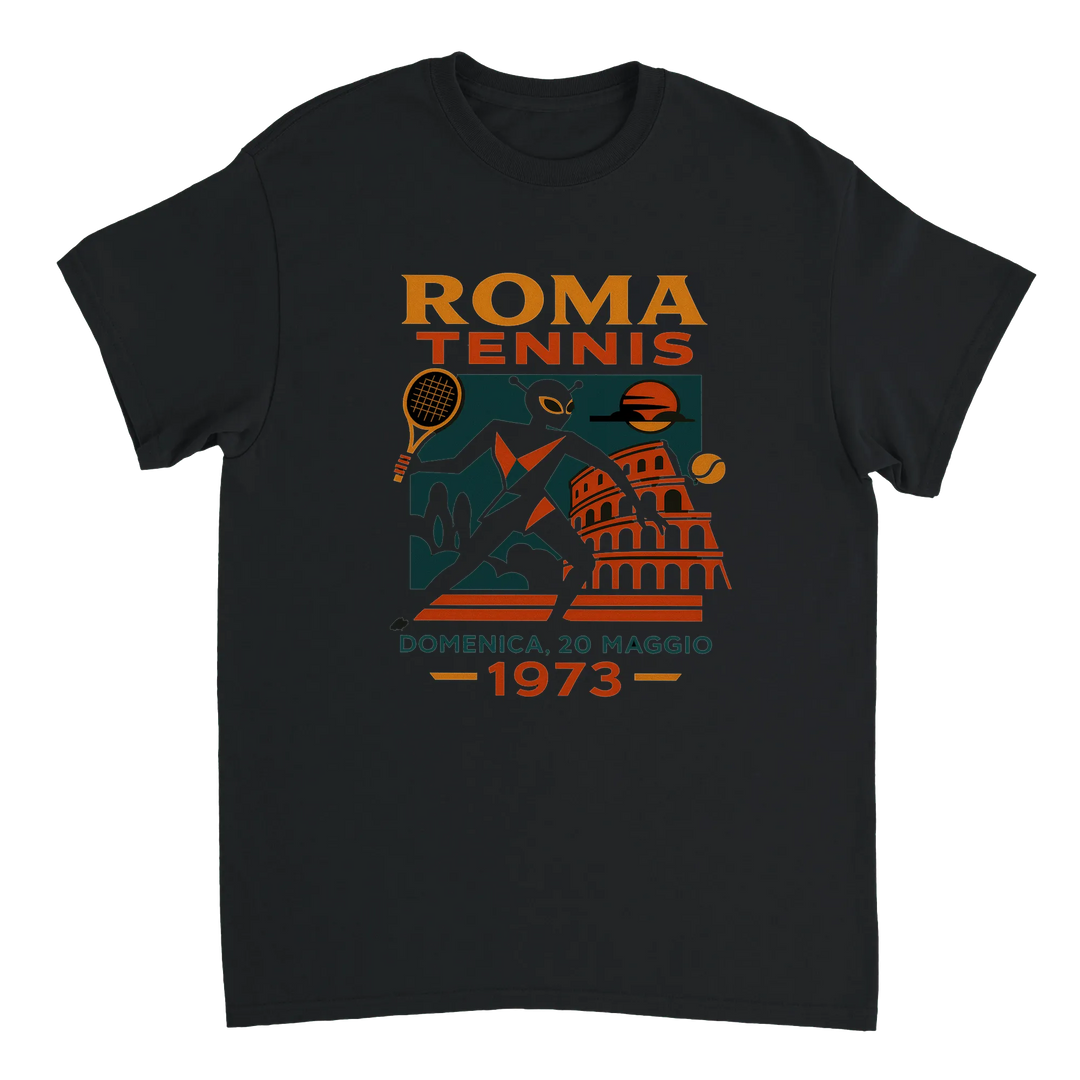 Koszulka tenisowa Alien Roma z unikalnym wzorem obcego, idealna dla miłośników sportu i nietypowej mody. Wykonana z miękkiej