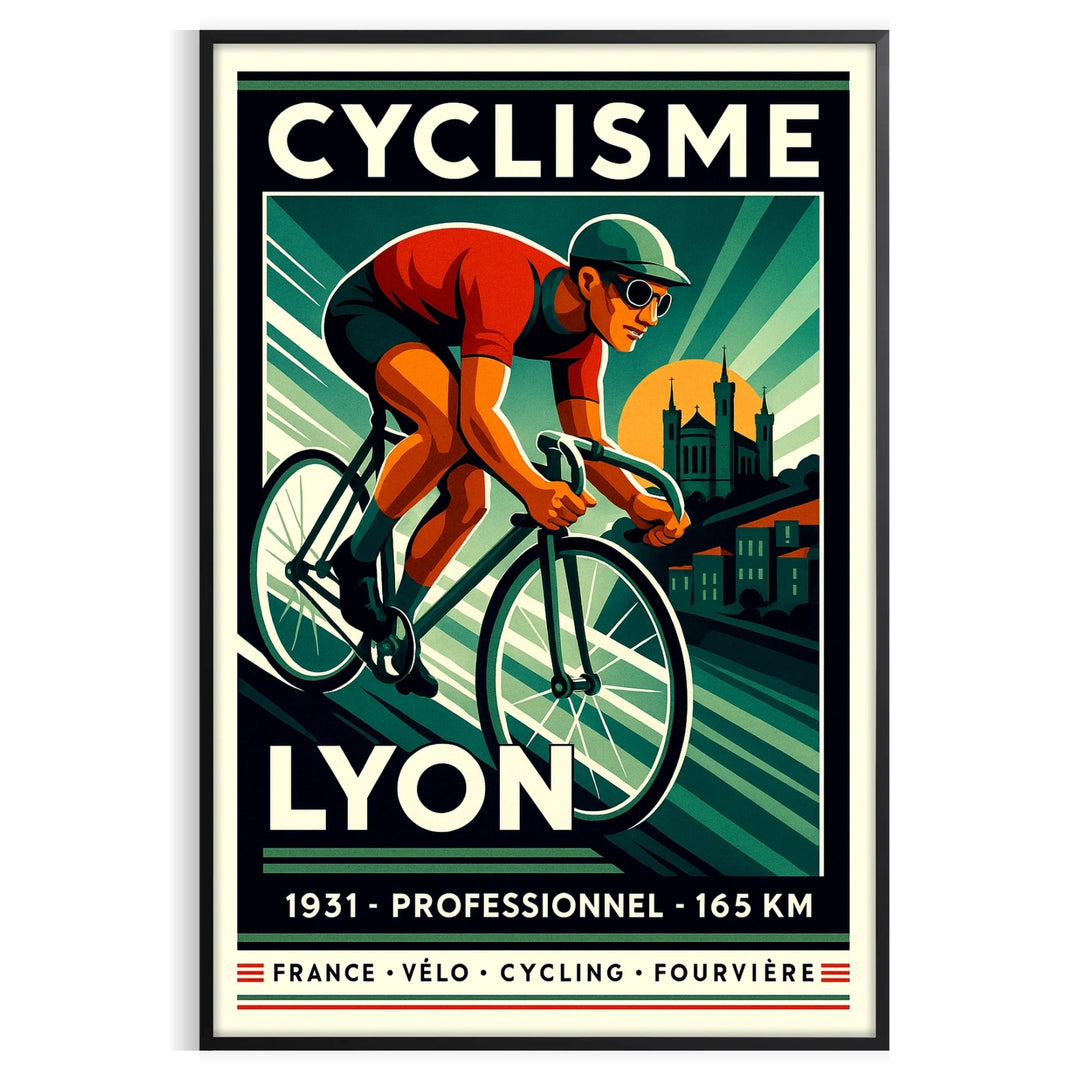 space stunning cyclism Lyon sport poster dynamic gray orange design cycling enthusiasts eye art piece available sizes cm thrill home A4 A0