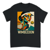 T-shirt Cubista Wimbledon, ideal para amantes do ténis, em algodão macio e respirável, combina arte e desporto