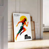 affiche dynamique thème 100 mètres passion sport Rome couleurs vibrantes rouge noir 50x70 30x40 décoration œuvre cadre