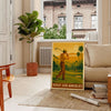 space stunning vintage golf poster art Los Angeles charm rich brown green tones best gift golfers deco piece available frames dimensions A4 cm timeless elegance