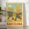 joy football child room vibrant poster playful kid elephant rhino Barcelona theme gray green tones perfect young fan delightful today formats A4 cm A0