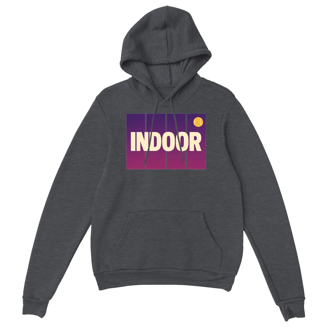 Hoodie de ténis indoor, confortável e estiloso, feito em mistura de algodão e poliéster, com capuz forrado e bolso frontal
