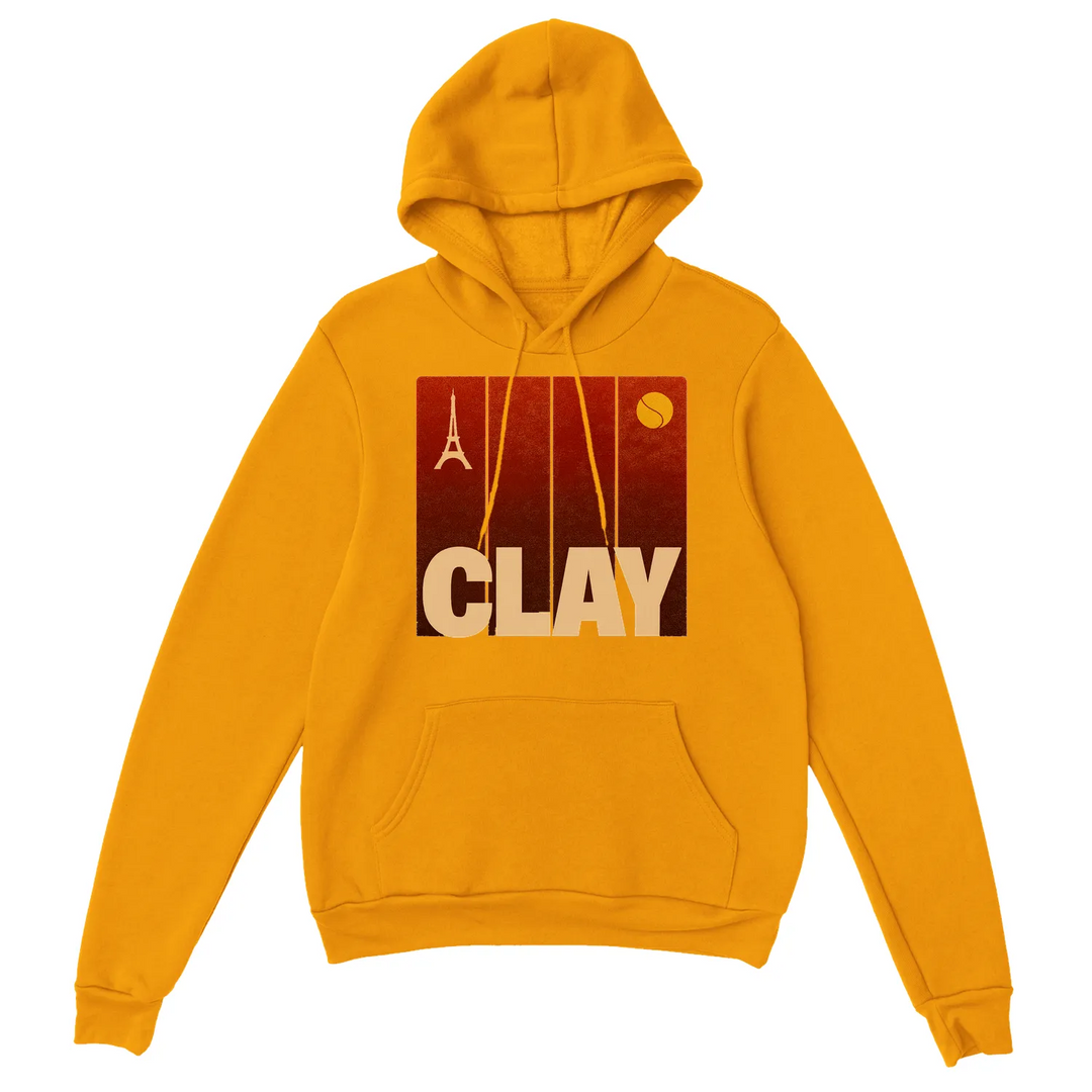 Hoodie Clay Tennis Sport em mistura de algodão e poliéster, com capuz forrado, bolso frontal espaçoso e punhos canelados