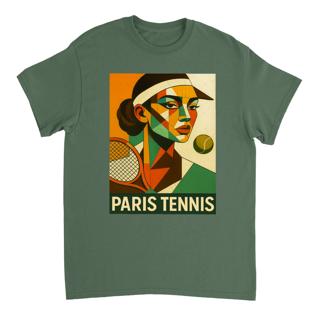 Image Military de Paris Cubist Tennis Tshirt [color:military] [view:front]