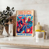 Vintage poster ποδηλασίας Rio με ζωντανά μπλε και κόκκινα χρώματα, διαθέσιμο σε μέγεθος 50x70 ή 30x40, ιδανικό για να προσθέσ
