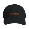 Vintage broderad keps med Paris Tennis-logotyp, justerbart band, mässingsspänne
