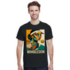 T-shirt Cubista Wimbledon, ideal para amantes do ténis, em algodão macio e respirável, combina arte e desporto