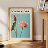 élégance affiche botanique vintage Tokyo Flora Botanical teintes vertes bleues intérieur plante intemporelle dimensions A4 cm A0