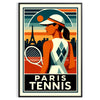 Stilren Paris Tennis-affisch med röd och svart design, perfekt för sportälskare och konstentusiaster. Finns i storlekarna 50x