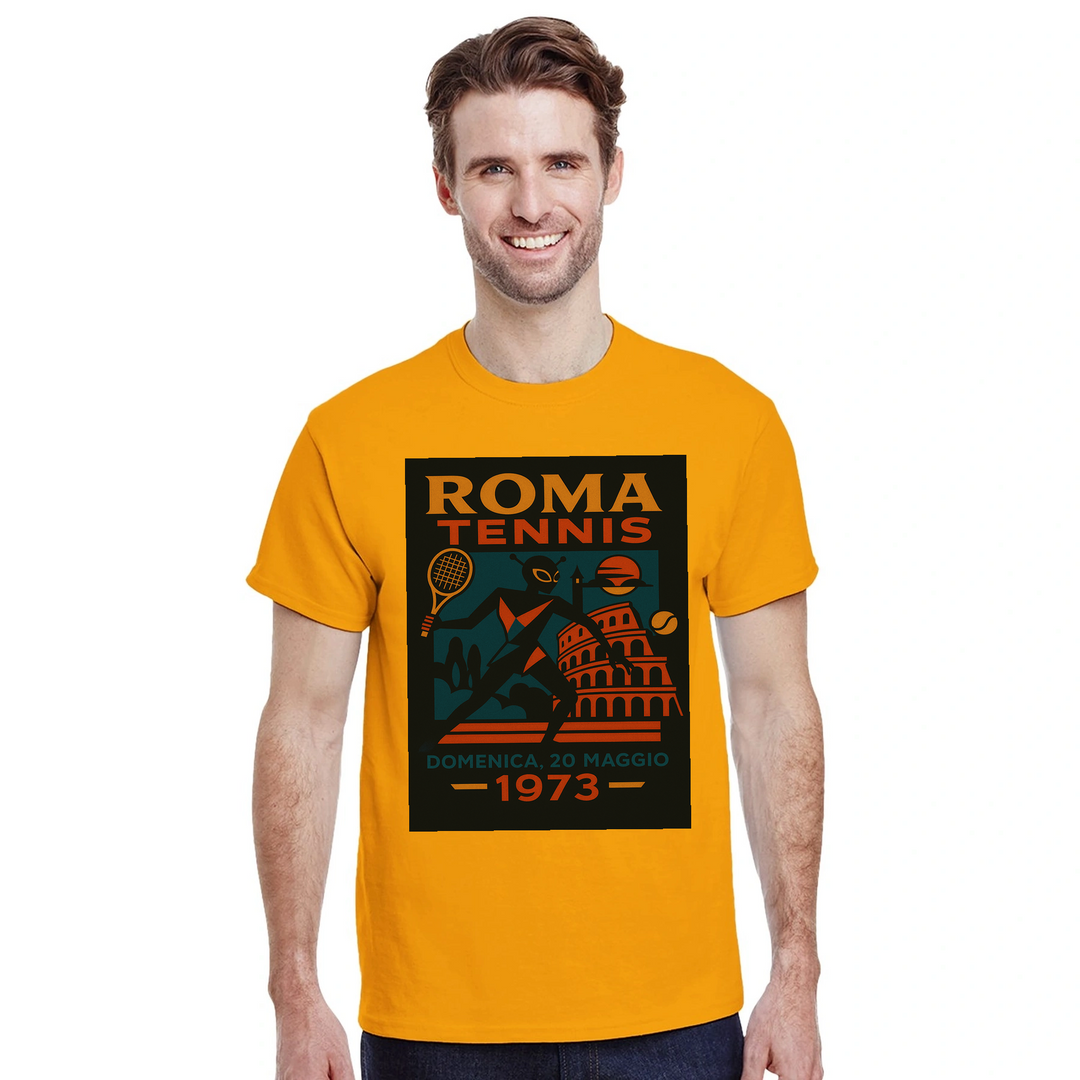 T-shirt Alien Roma Tennis, un capo unico che unisce un tema alieno giocoso alla passione per il tennis, disponibile in divers