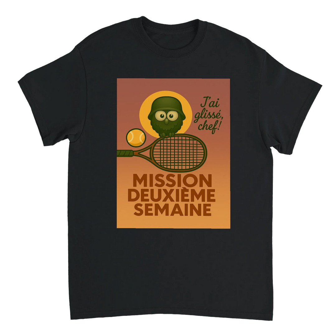 T-shirt game Mission 2eme Semaine Tennis t shirt enthusiasts stylish tee passion sport comfortable court today sleek fit love luxury premium cotton