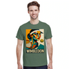 T-shirt Cubista Wimbledon, ideal para amantes do ténis, em algodão macio e respirável, combina arte e desporto