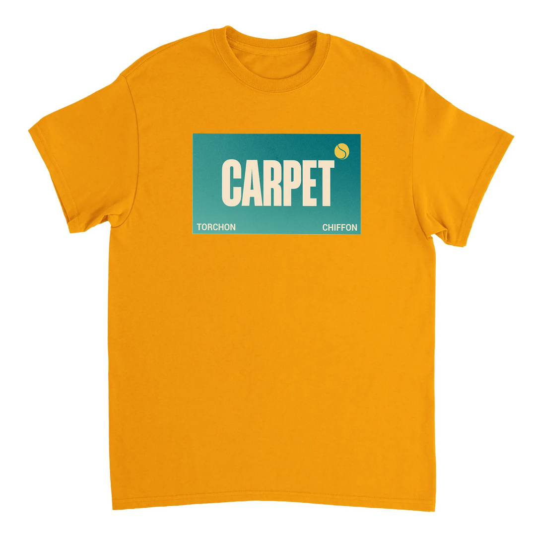 T-shirt de ténis com design elegante de tapete chiffon, ideal para amantes do ténis. Disponível em S, M, L, XL, XXL