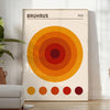 stunning piece Bauhaus art Circle Orange poster bold red gray designs timeless space sizes A4 cm A0 walls design