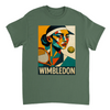 T-shirt Cubista Wimbledon, ideal para amantes do ténis, em algodão macio e respirável, combina arte e desporto