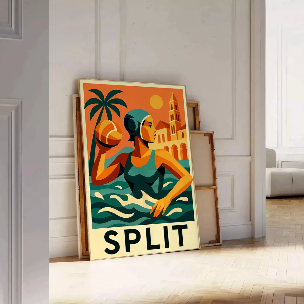 space striking Split Water Polo Sport 19 poster vibrant green red hues sports enthusiasts high quality dimensions cm passion A4 A0