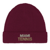 Image Burgundy de Beanie Miami Tennis 2  - Cotton Bio, Embroidered Design