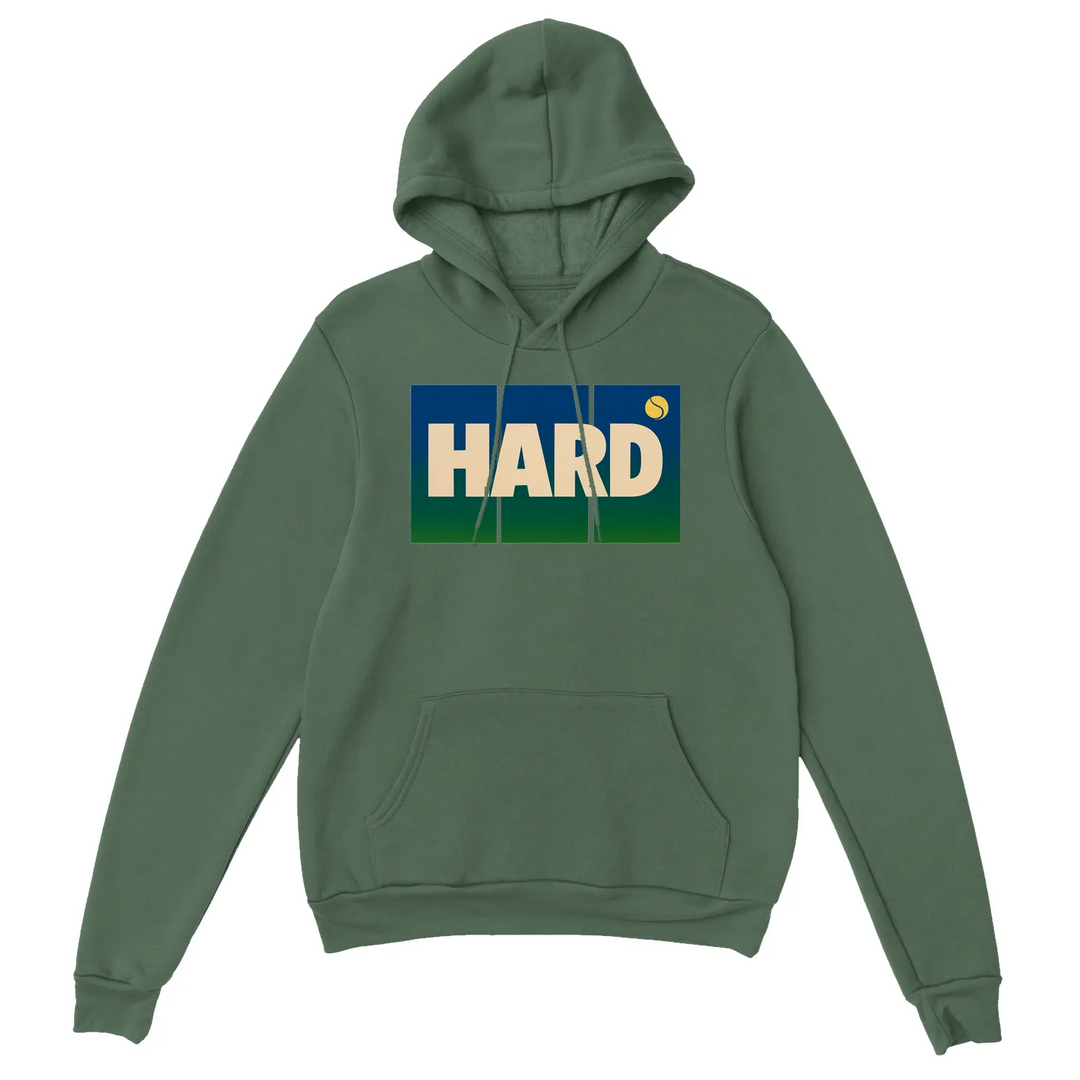 Sudadera Hard Tennis 3, cómoda y gruesa, mezcla de 50% algodón y 50% poliéster, con capucha forrada y puños acanalados