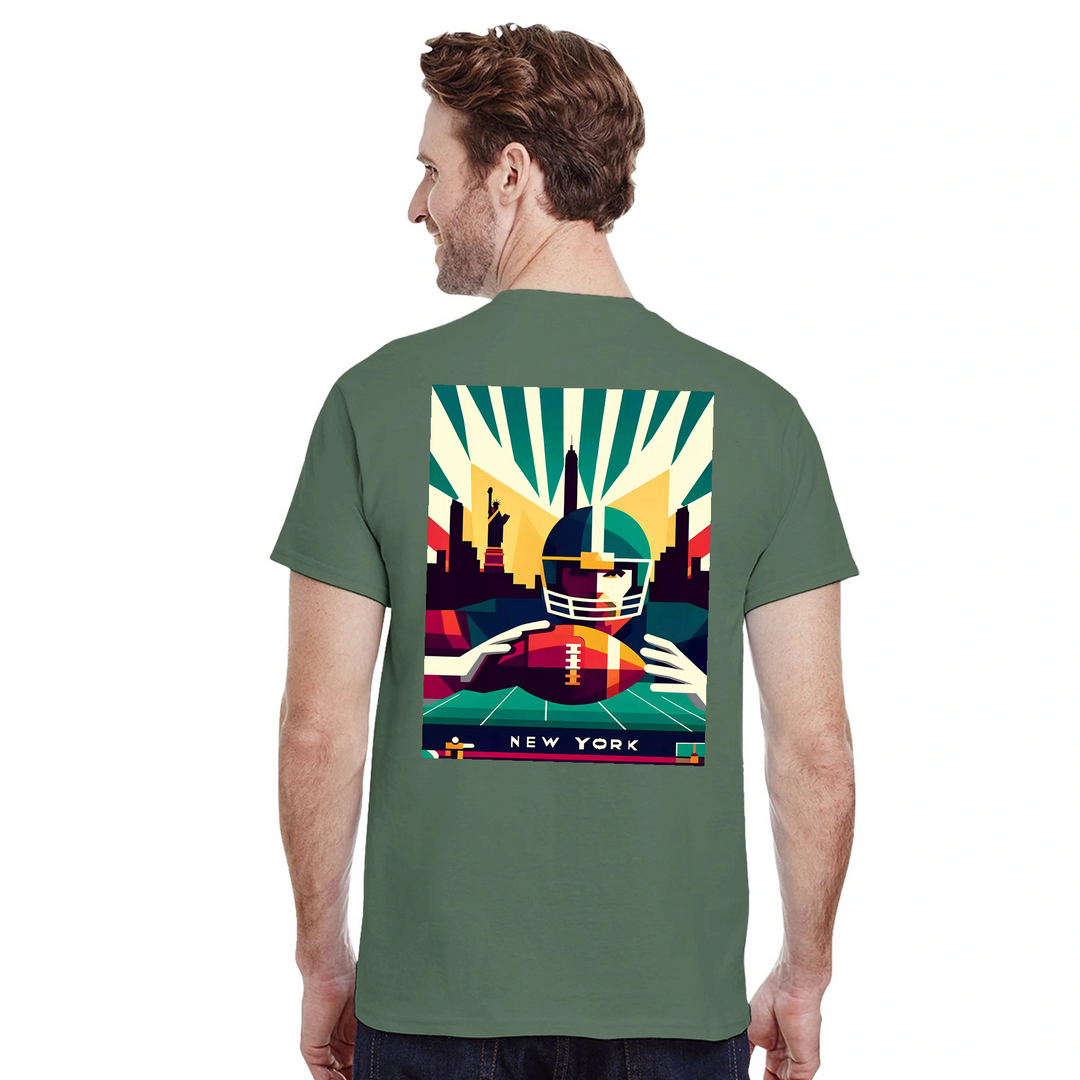 T-shirt New York Football, perfetta per i fan e per chi ama la moda, realizzata in cotone resistente e con un design audace c