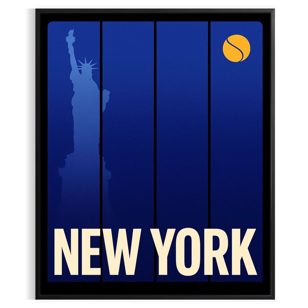 space New York Tennis 8 poster dynamic orange gray hues sized captivating art piece touch energy sophistication room Buy today convenience