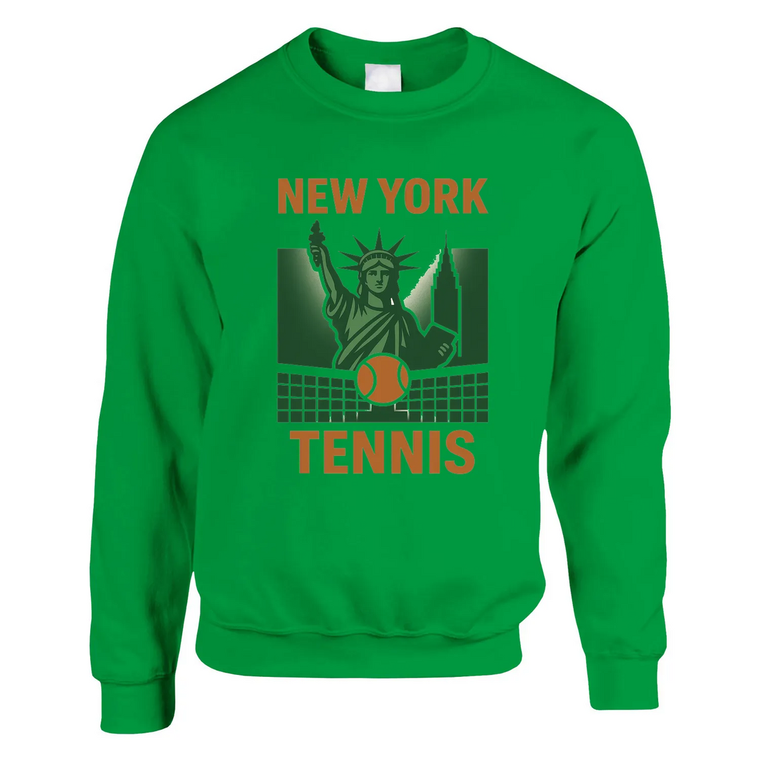 New York Tennis Sweater un sweat - shirt épais unisexe mélange doux 50 % coton polyester coupe classique une douceur inégalée grâce à la filature jet air coutures robustes look sportif élégant