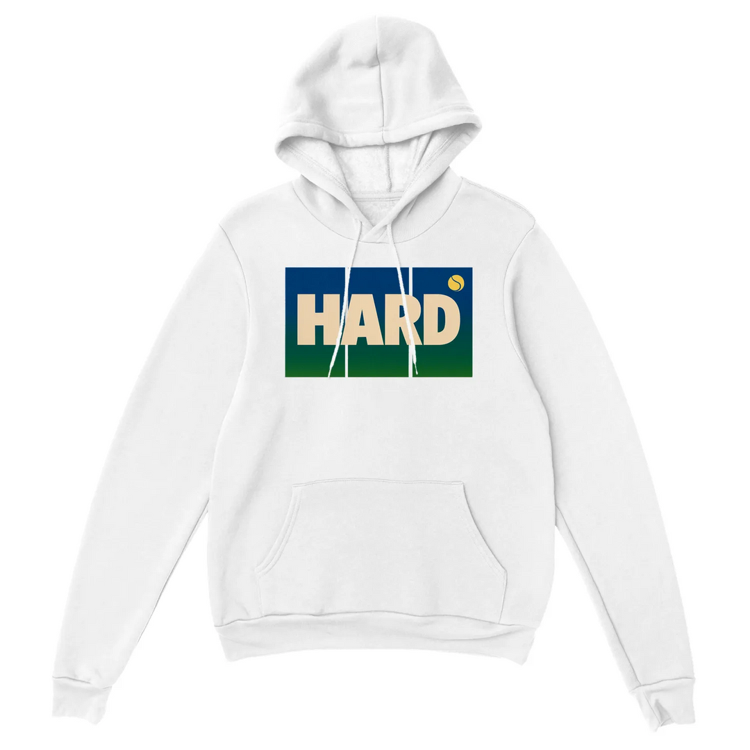 Sudadera Hard Tennis 3, cómoda y gruesa, mezcla de 50% algodón y 50% poliéster, con capucha forrada y puños acanalados