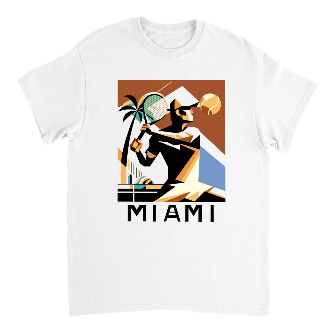 Image White de Tshirt Miami Tennis [color:white] [view:front]