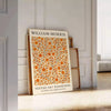 space William Morris Botanical Poster vibrant orange brown hues vintage print available dimensions elegant touch history