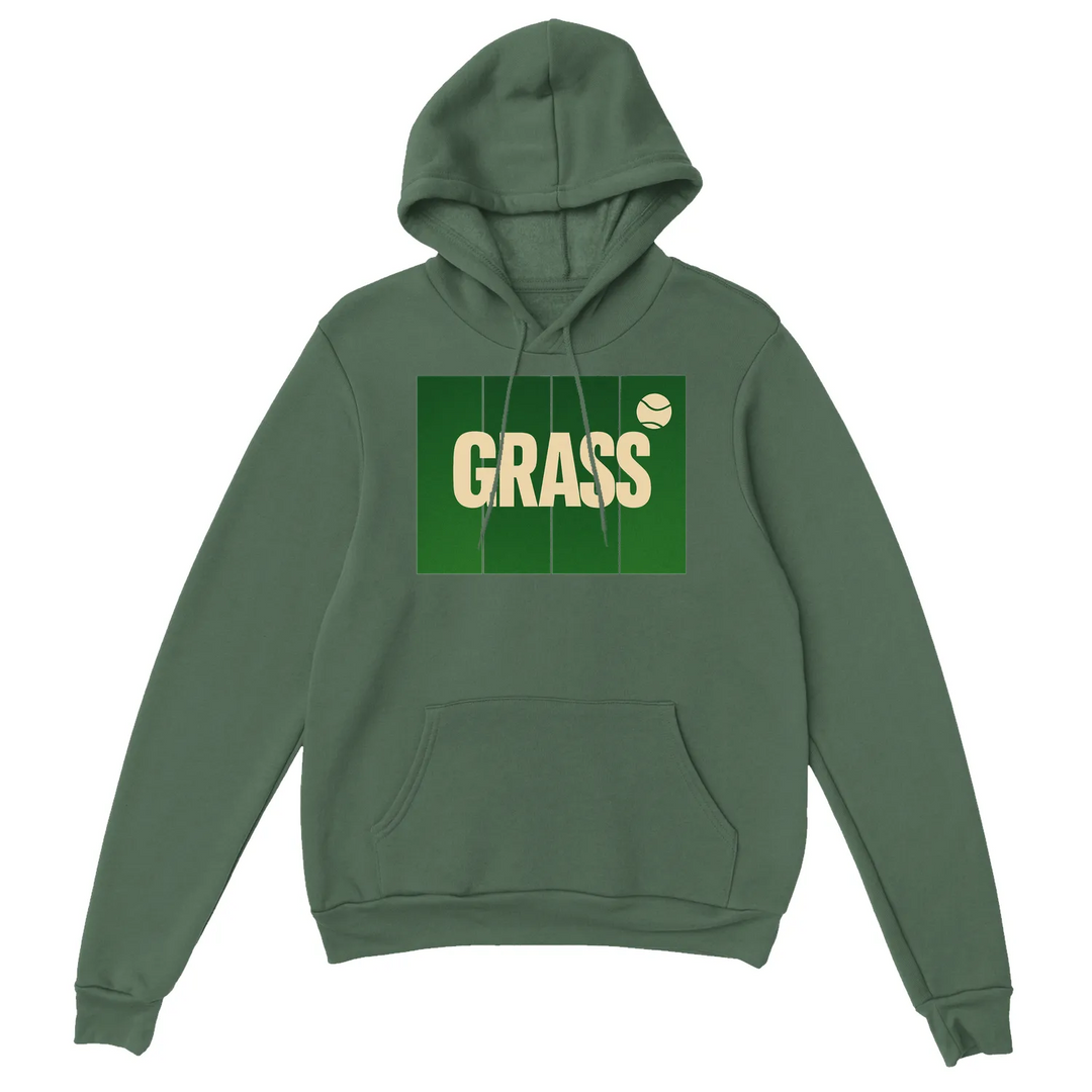 Sudadera unisex Grass Tennis, cómoda y elegante, con capucha forrada, bolsillo frontal y puños acanalados, ideal para el uso
