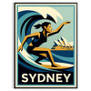Stilren poster som fångar den livliga energin från surfen i Sydney, i gröna och grå nyanser. Finns i storlekarna 50x70 eller