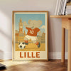 Affiche captivante Kid Elephant nuances gris orange parfaite passionnés football enfants une touche originale décoration espace Achetez belle œuvre disponibles A4 cm A0