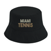 Miami Tennis 2 Brodé Bob un élégant éco-responsable 100 % coton bio OCS une protection solaire UPF50 style durabilité chapeau tendance environnement