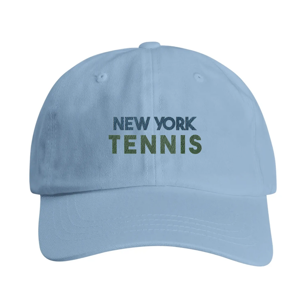 Vintage broderad New York Tennis 2-design på bomullskeps, låg profil