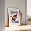 kitchen elegant La Boisson l'Amitié Vin poster chic black white design piece perfect friendship wine today A4 cm A0 dimensions
