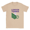 ロンドンのテニスシーンを感じさせる、プレミアムコットン製の快適なTシャツ。スポーツ愛好者やロンドンファンに最適なユニークなデザイン。