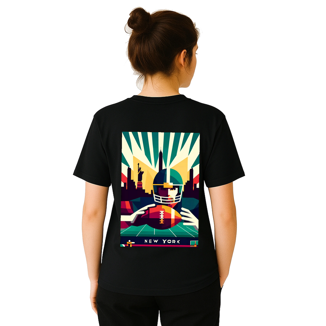 T-shirt New York Football, perfetta per i fan e per chi ama la moda, realizzata in cotone resistente e con un design audace c