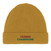 Image Mustard de Beanie Tennis Champagne 3  - Cotton Bio, Embroidered Design